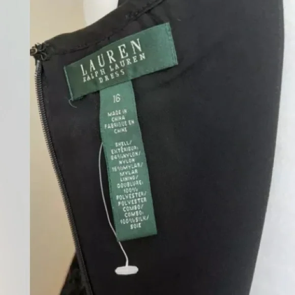 Ralph Lauren Black Sequined Cocktail Dress 16 - Picture 8 of 8